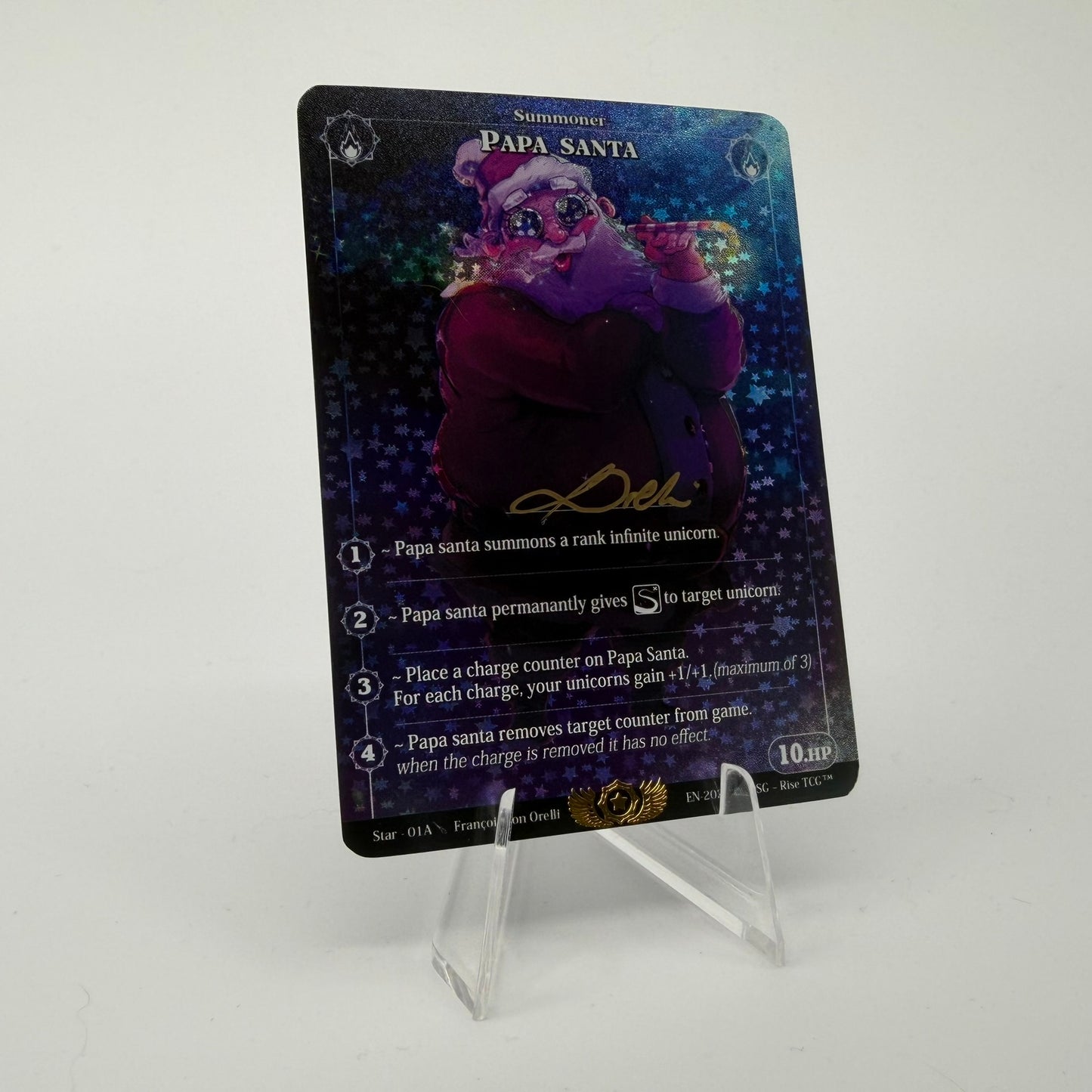 #196 Papa Santa | Star - 01A | Holo Signed by Francois | Merry Christmas | Rare (EN)