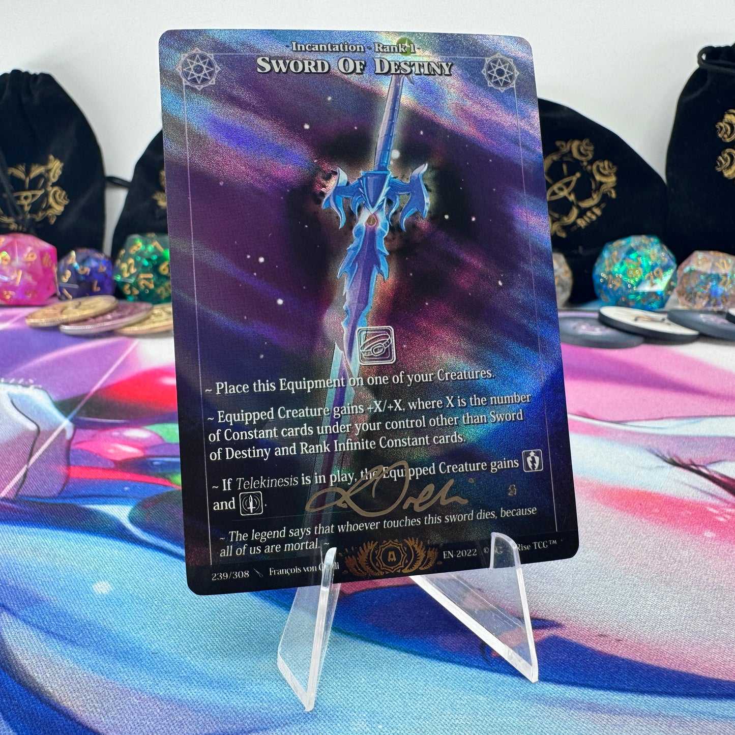 #1604 Sword Of Destiny | 239/232 | Holo *Signed by Francois* | Alpha | Legendary (EN)