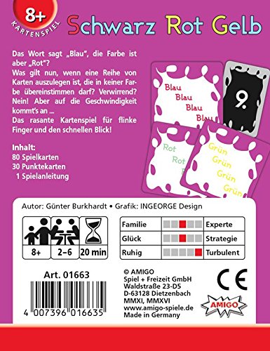 Amigo 01663 - Schwarz Rot Gelb - Kartenspiel