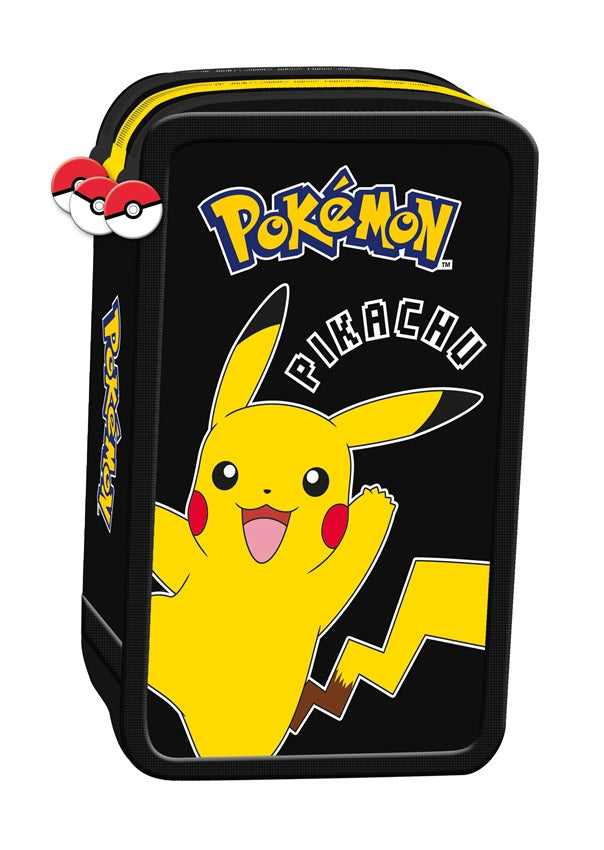 Pokémon - Mäppchen mit 3 Fächern und Inhalt - 20 cm