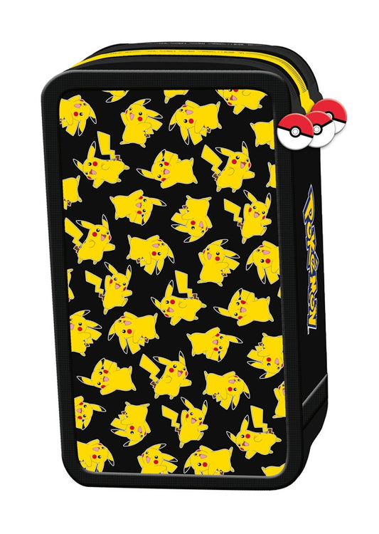 Pokémon - Mäppchen mit 3 Fächern und Inhalt - 20 cm
