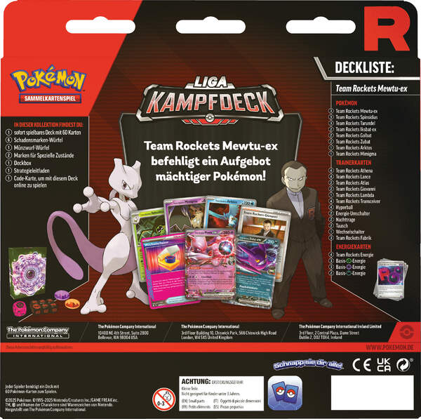 Pokemon PKM Liga-Kampfdeck Team Rockets Mewtu-ex - EVT 12. Dezember 2025