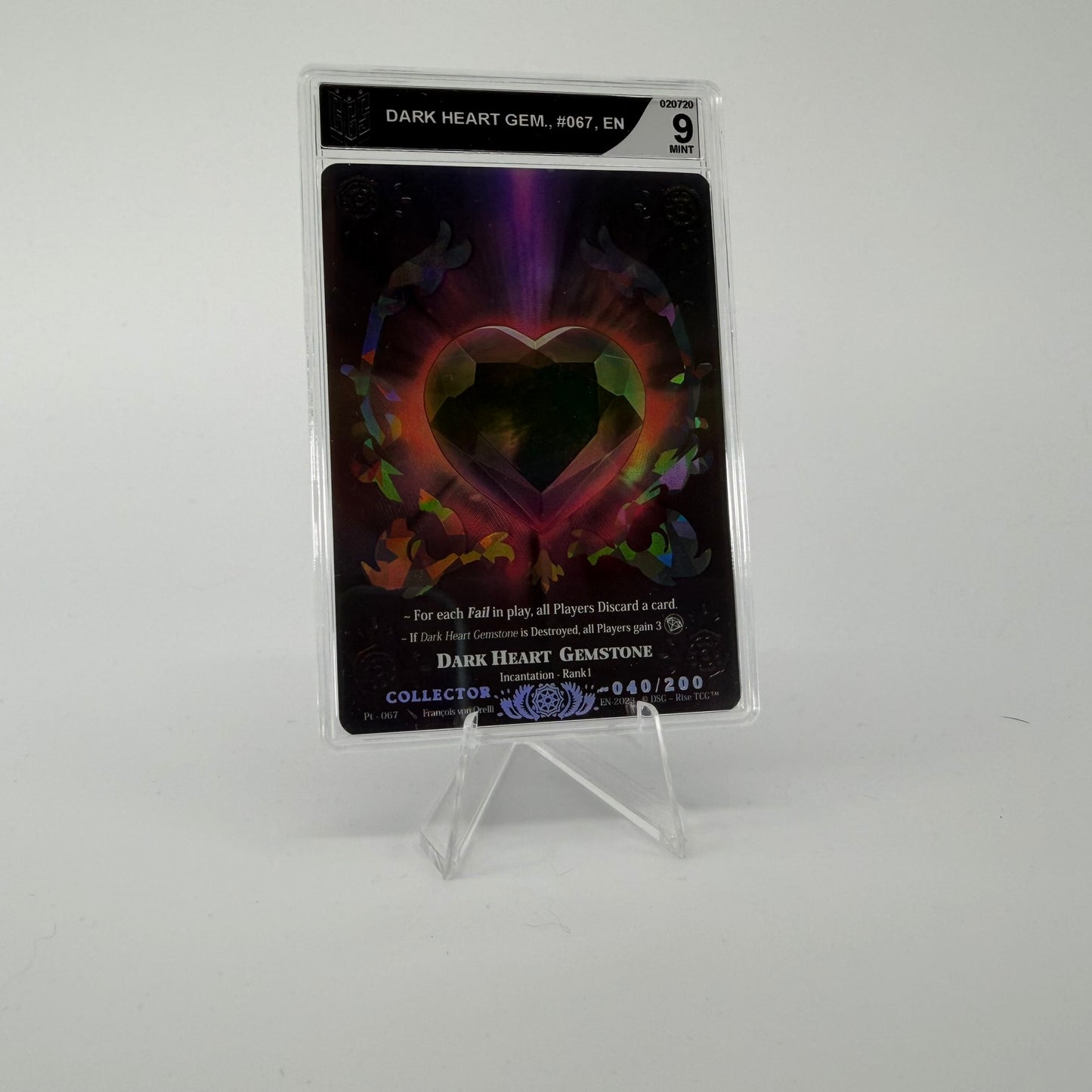 #260 [Graded] Dark Heart Gemstone */200 | Pt - 067 | Collector 040/200 | Prestige 2023 | Legendary (EN)