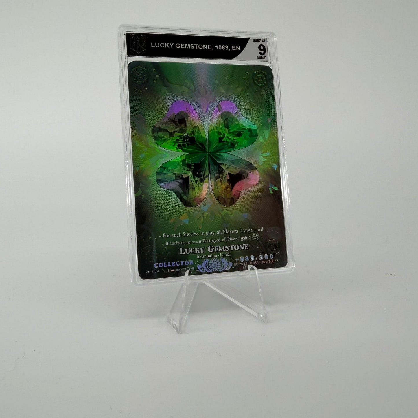 #268 [Graded] Lucky Gemstone */200 | Pt - 069 | Collector 089/200 | Prestige 2023 | Legendary (EN)