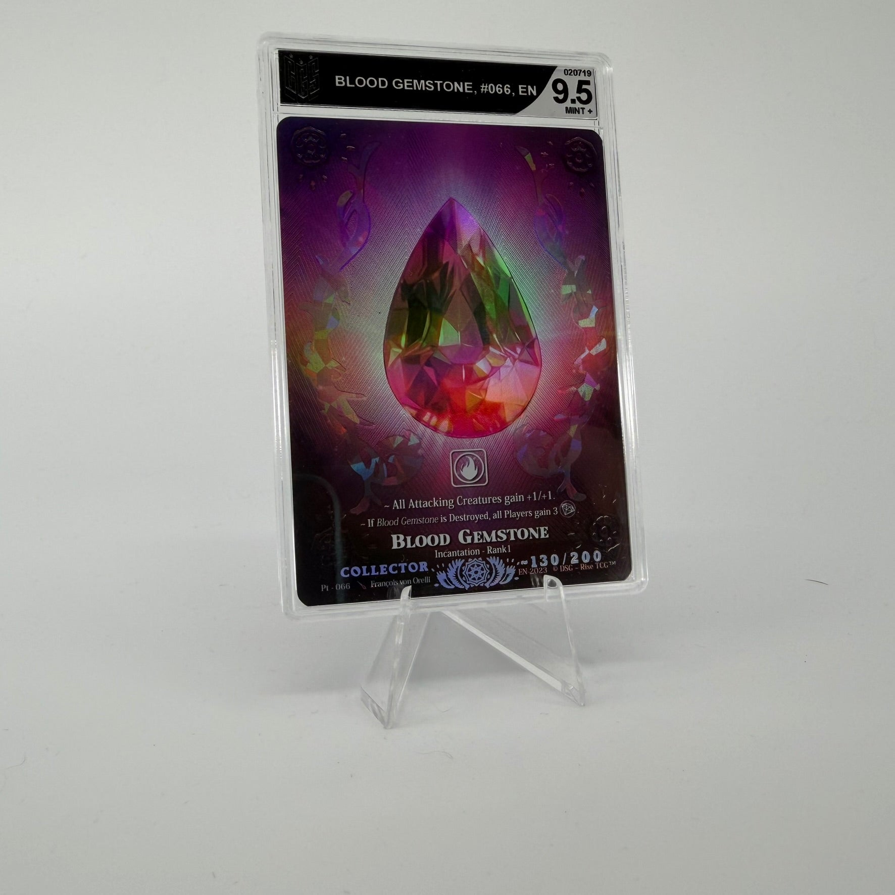 #280 [Graded] Blood Gemstone */200 | Pt - 066 | Collector 130/200 | Prestige 2023 | Legendary (EN)