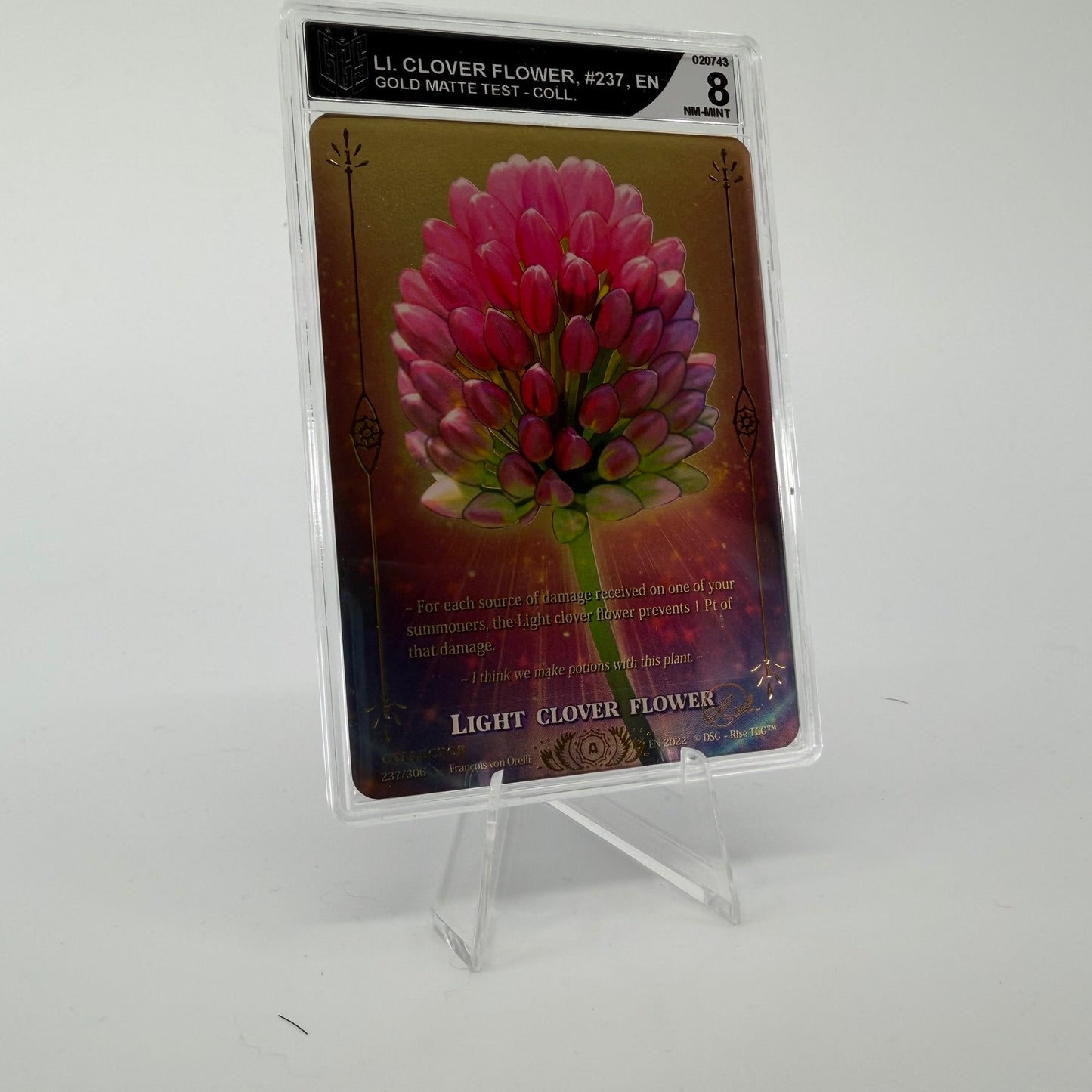 #328 [Graded] Light Clover Flower */5 | 237/306 | Gold Matte Test Collector | Legendary (EN)