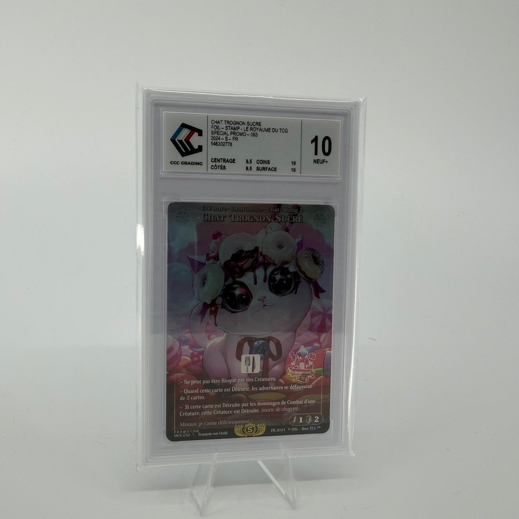 #359 [Graded] Chat Trognon Sucre | 063/232 | Holo Royaume TCG - Promo */300 | Rare (FR)