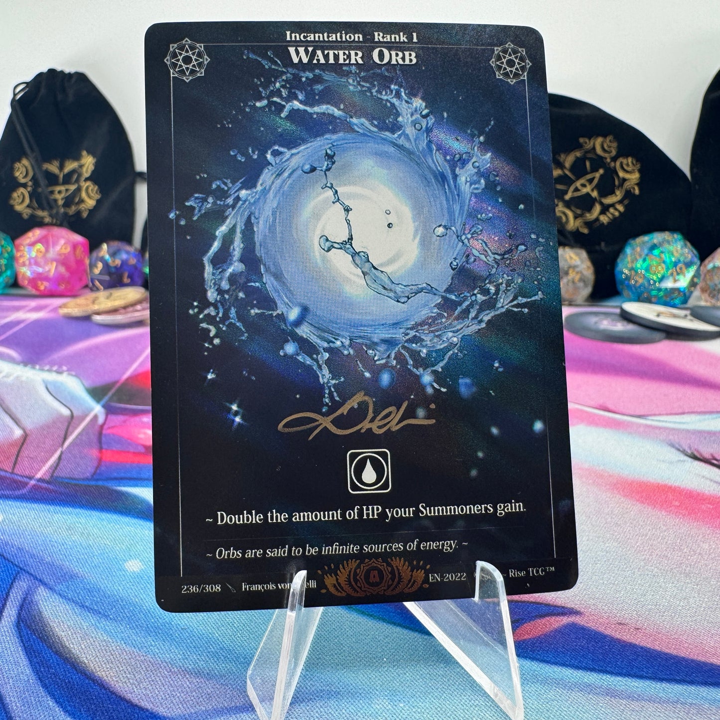 #1624 Water Orb | 236/308 | Holo *Signed by Francois* | Alpha | Legendary (EN)