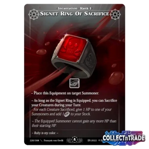 Rise TCG - Signet Ring of Sacrifice #220 - Einzelkarten