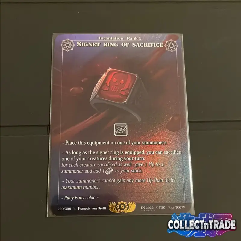 Rise TCG - Signet Ring of Sacrifice Holo #Sample-C - 220/306